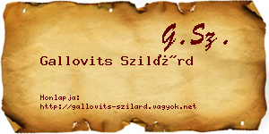 Gallovits Szilárd névjegykártya
