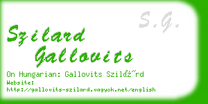 szilard gallovits business card